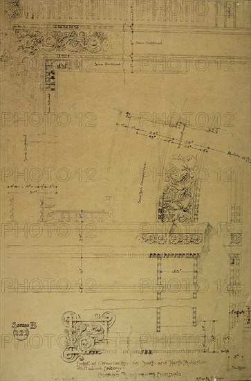 Auditorium Building, Chicago, Illinois, Plaster Details for Balcony, c. 1887. Creator: Adler & Sullivan.