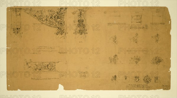 Auditorium Building, Chicago, Illinois, Plaster Details for Gallery, c. 1887. Creator: Adler & Sullivan.