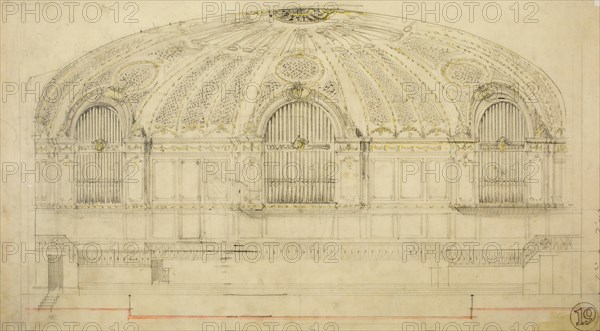 Orchestra Hall, Chicago, Illinois, Section, 1904. Creator: Daniel Burnham.