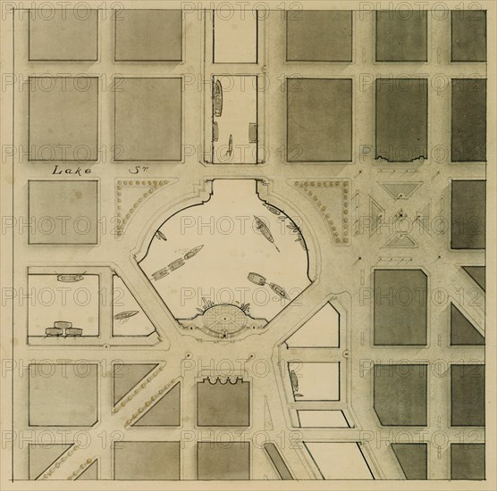 The Plan of Chicago Plate 106, Chicago, Illinois, Presentation Drawing, 1909. Creator: Daniel Burnham.