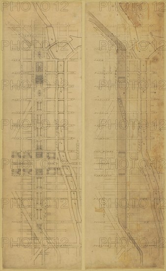 Plate 78 (2 Drawings) from The Plan of Chicago, 1909: Suggested Location and Arrangement of the... Creator: Daniel Burnham.