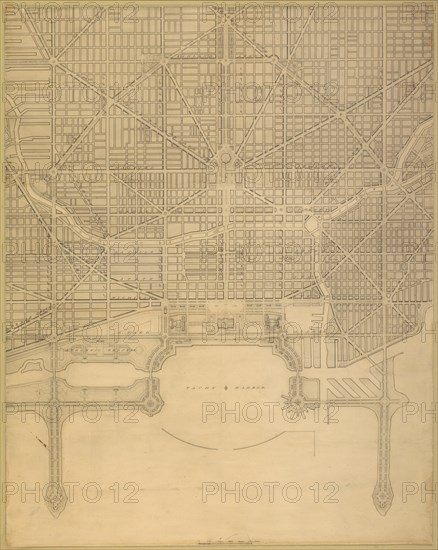 Plate 110 from The Plan of Chicago, 1909: Chicago. Plan of the Complete System of Street... Creator: Daniel Burnham.