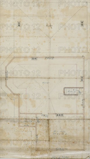 Charles R. Larrabee House, Chicago, Illinois, Attic Plan, c. 1863/64. Creator: Edward Burling.