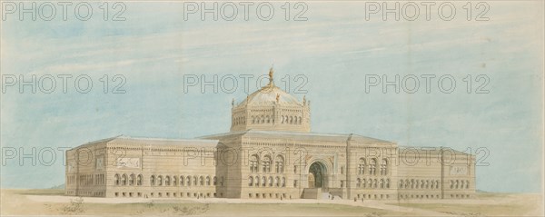 World's Columbian Exposition Fine Arts Museum, Chicago, Illinois, Perspective, c. 1890-1891. Creator: Paul C. Lautrup.