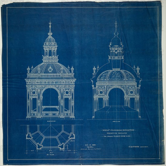 World's Columbian Exposition Cluett Coon & Co. Exhibition Pavilion, Chicago, Plan..., 1893. Creator: Peter Joseph Weber.