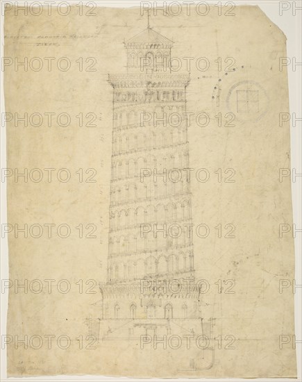 World's Columbian Exposition Elevated Electric Railroad Tower, Chicago, Illinois, Elevation, 1892. Creator: Peter Joseph Weber.