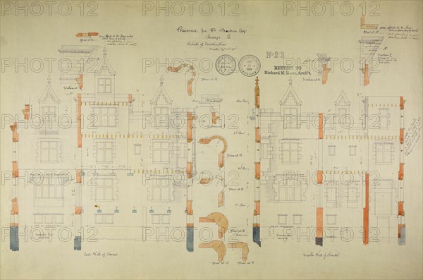 William Borden Residence, Chicago, Illinois, Construction Details, 1885/86. Creator: Richard Morris Hunt.
