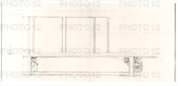 Pullman Car Interior Elevation Sketch, c. 1892/94. Creator: Solon Spencer Beman.