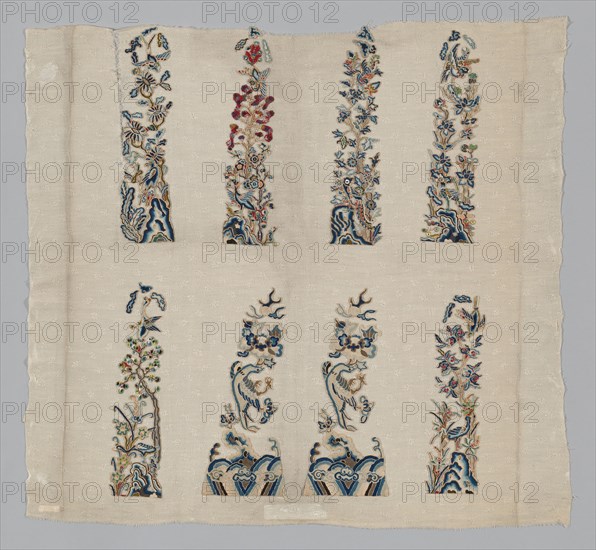 Panel (Furnishing Fabric), China, Qing dynasty (1644-1911), 1850/1900. Creator: Unknown.