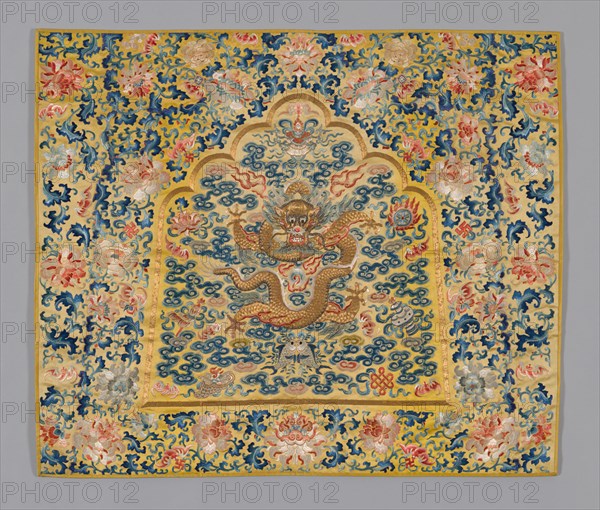 Panel (Furnishing Fabric), China, Qing dynasty(1644-1911), 1860/80. Creator: Unknown.