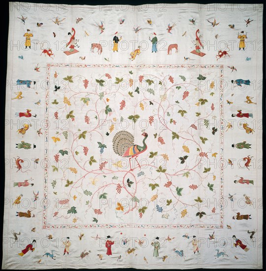 Bedcover, China, Qing dynasty (1644-1911), 1750/1800. Creator: Unknown.