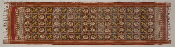 Ceremonial Cloth with Pattern of Elephants and Tigers, India, 19th century. Creator: Unknown.