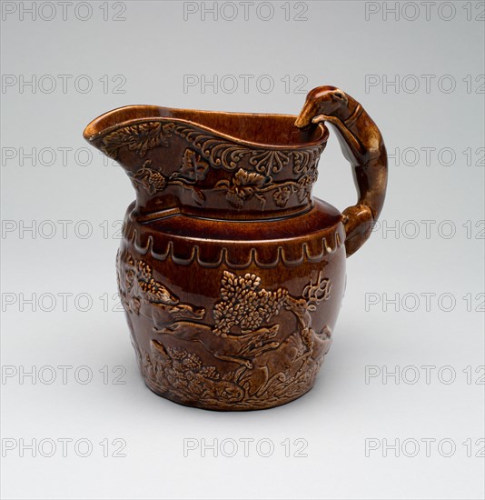 Hound-Handled Pitcher, c. 1850. Creator: Unknown.