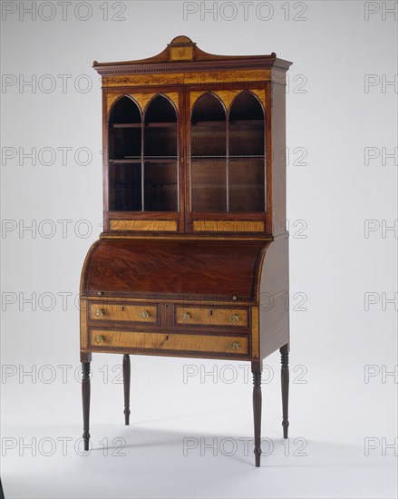 Cylinder Desk and Bookcase, 1800/10. Creator: Unknown.