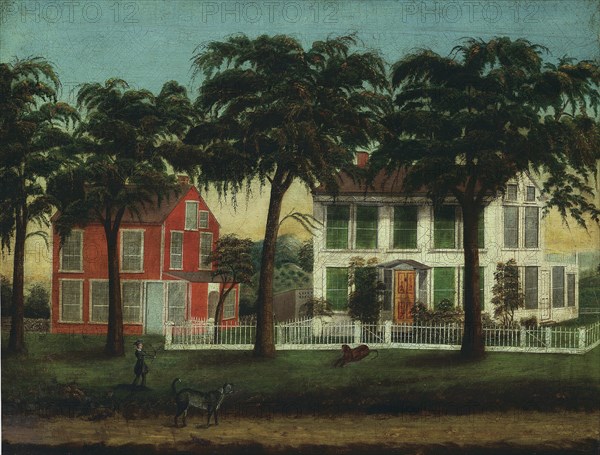 Houses on the Fox River, Illinois, 1881/90. Creator: Unknown.