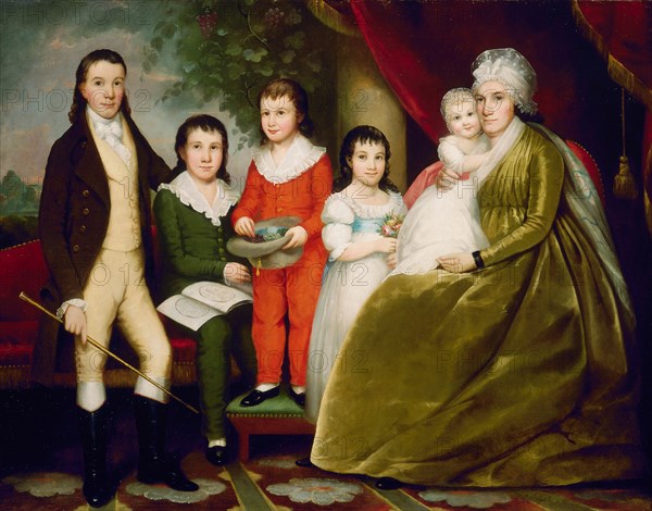 Mrs. Noah Smith and Family, c. 1830. Creator: Ezra Ames.