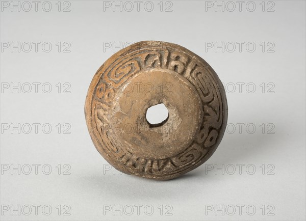 Ear Ornament or Spindle Whorl with Modeled Design, A.D. 1450/1521. Creator: Unknown.