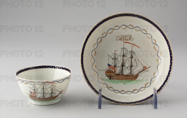 Tea Bowl and Dish, c. 1784/95. Creator: Unknown.