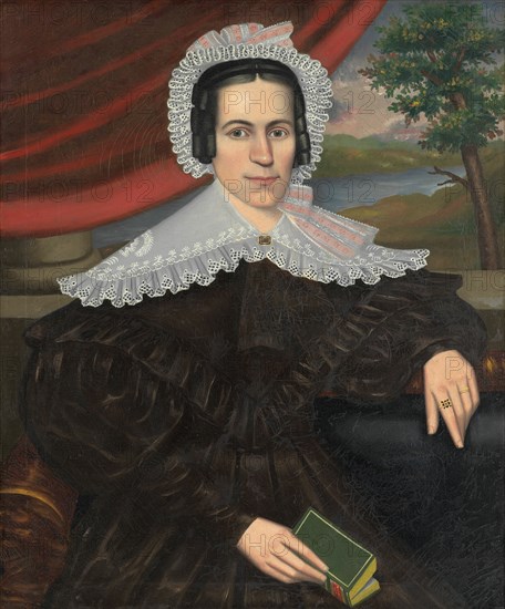 Woman with a Green Book (Louisa Gallond Cook), 1838. Creator: Erastus Salisbury Field.