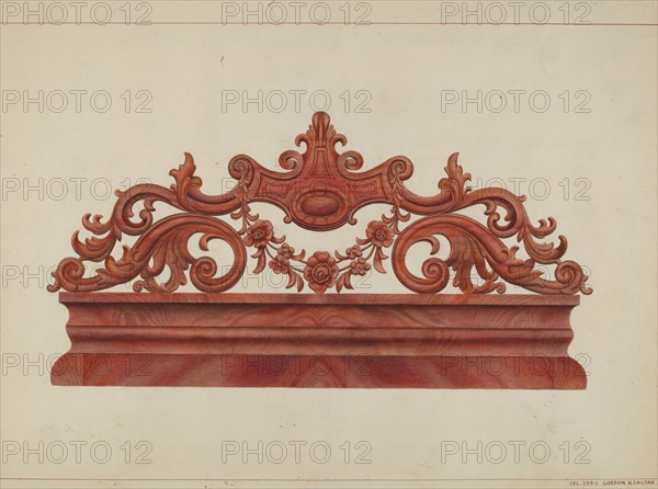 Headboard, c. 1937. Creator: Gordon Saltar.