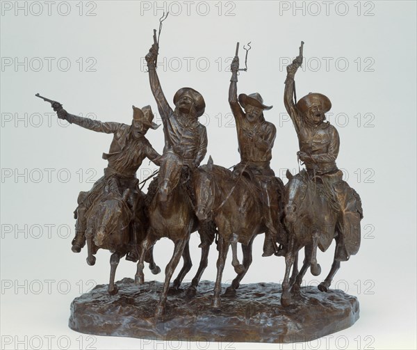 Coming Through the Rye (Over the Range), Modeled 1902, cast in bronze 1902/6. Creator: Frederic Remington.