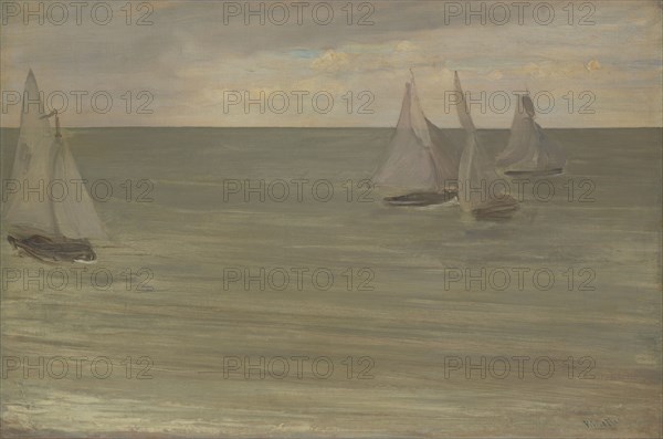 Trouville (Grey and Green, the Silver Sea), 1865. Creator: James Abbott McNeill Whistler.