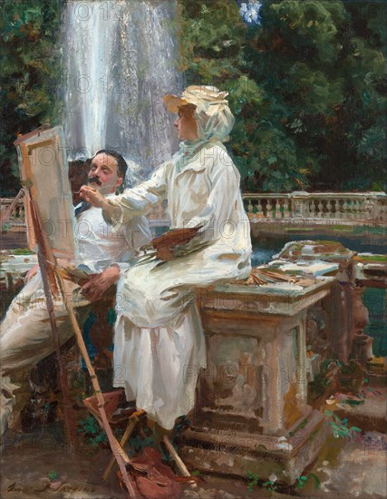 The Fountain, Villa Torlonia, Frascati, Italy, 1907. Creator: John Singer Sargent.