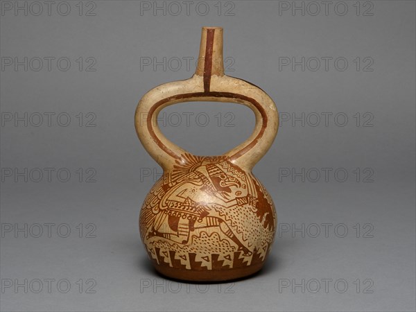 Stirrup Spout Vessel Depicting Costumed Runners, 100 B.C./A.D. 500. Creator: Unknown.