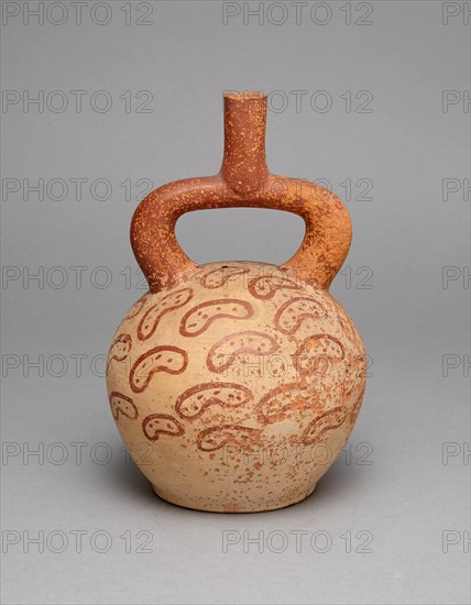 Stirrup Spout Vessel Depicting Diagonal Rows of Peanuts, A.D. 250/500. Creator: Unknown.