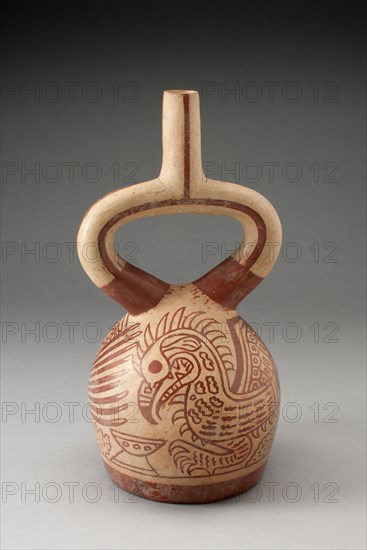 Stirrup Spout Vessel with Fineline Bird Motifs, 100 B.C./A.D. 500. Creator: Unknown.