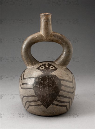 Stirrup Spout Vessel with Spider Motifs, 100 B.C./A.D. 500. Creator: Unknown.