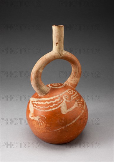 Stirrup Spout Vessel with Fineline Lizard Motifs, 100 B.C./A.D. 500. Creator: Unknown.