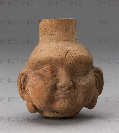 Miniature Jar in Form of Human Head with Large Cheeks, 100 B.C./A.D. 500. Creator: Unknown.