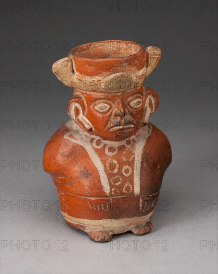 Jar in the Form of a Figure with Modeled Head and Painted Tunic, 100 B.C./A.D. 500. Creator: Unknown.