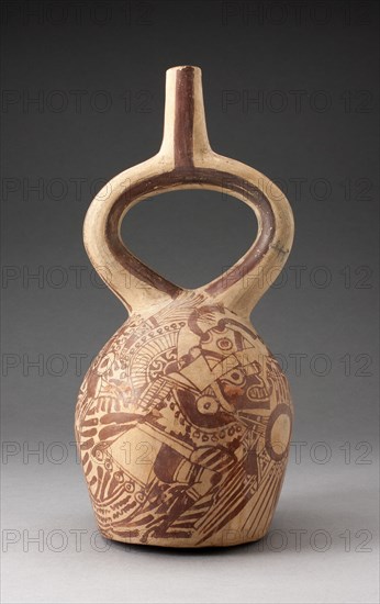 Stirrup Spout Vessel Depicting Mythic Battle, 100 B.C./A.D. 500. Creator: Unknown.