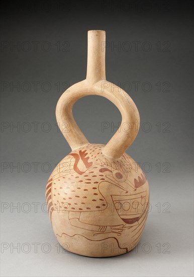 Stirrup Spout Vessel with Fineline Bird Motifs, 100 B.C./A.D. 500. Creator: Unknown.