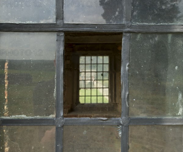 Window in the summerhouse, Hamsterley Hall, Hamsterley, County Durham, 2014. Creator: Alun Bull.