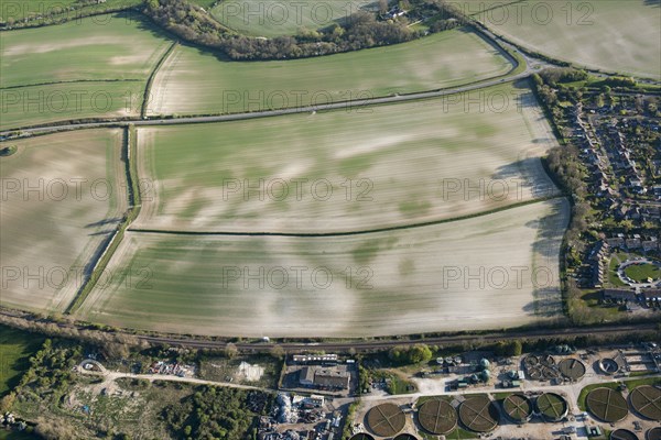 Mount Pleasant, a henge enclosure crop mark, near Dorchester, Dorset, 2015. Creator: Historic England.