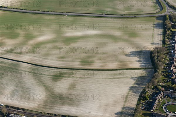 Mount Pleasant, a henge enclosure crop mark, near Dorchester, Dorset, 2015. Creator: Historic England.