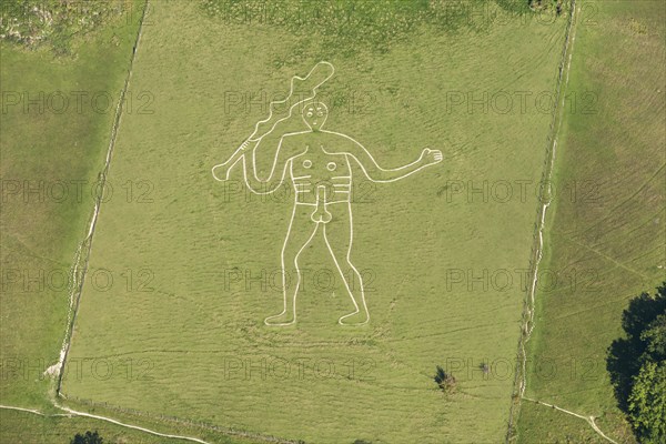 The Cerne Abbas Giant chalk hill figure, Dorset, 2015. Creator: Historic England.