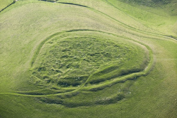 Rybury Camp, causewayed enclosure, hillfort and post-medieval chalk pits, Wiltshire, 2015. Creator: Historic England.