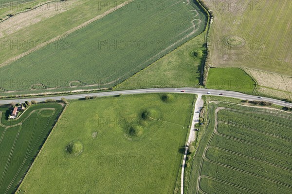 Overton Hill round barrow cemetery and The Sanctuary, Wiltshire, 2015. Creator: Historic England.