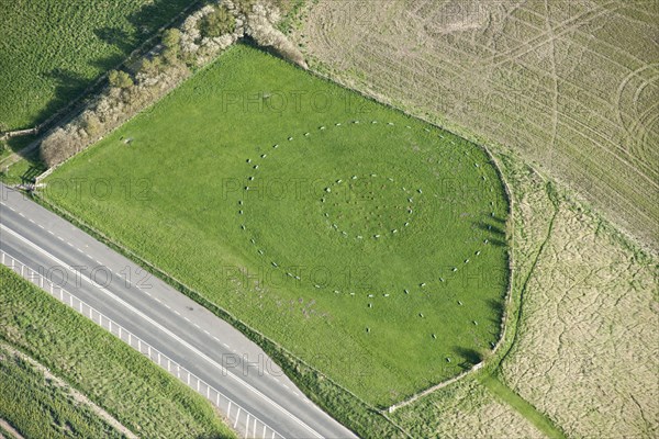 The Sanctuary, site of Late Neolithic timber and stone circles, Wiltshire, 2015. Creator: Historic England.