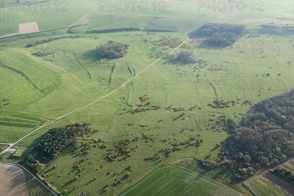 Prehistoric to post-medieval remains, Fyfield Down, Wiltshire, 2015. Creator: Historic England.