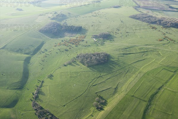 Prehistoric to post-medieval remains, Fyfield Down, Wiltshire, 2015. Creator: Historic England.