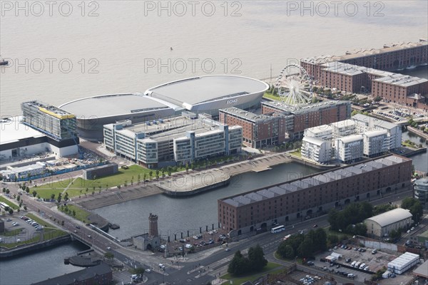 Liverpool Echo Arena, Wapping Dock and Ferris Wheel, Liverpool, 2015. Creator: Historic England.