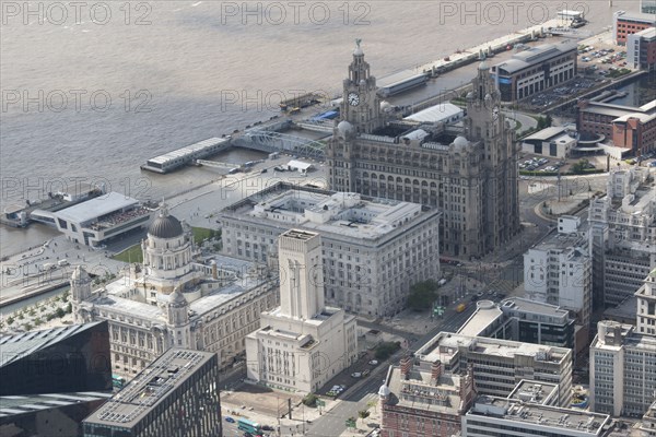 The Three Graces, Liverpool, 2015. Creator: Historic England.