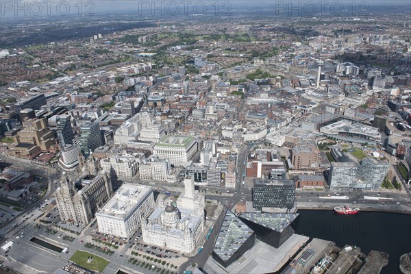 View of Liverpool from the historic waterfront, 2015. Creator: Historic England.