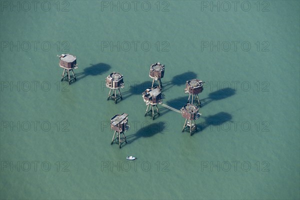 Red Sands Fort, World War II anti-aircraft defences, Thames Estuary, 2015. Creator: Historic England.