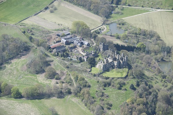 The ruins of Wingfield Manor, a medieval great house, Derbyshire, 2016. Creator: Historic England.